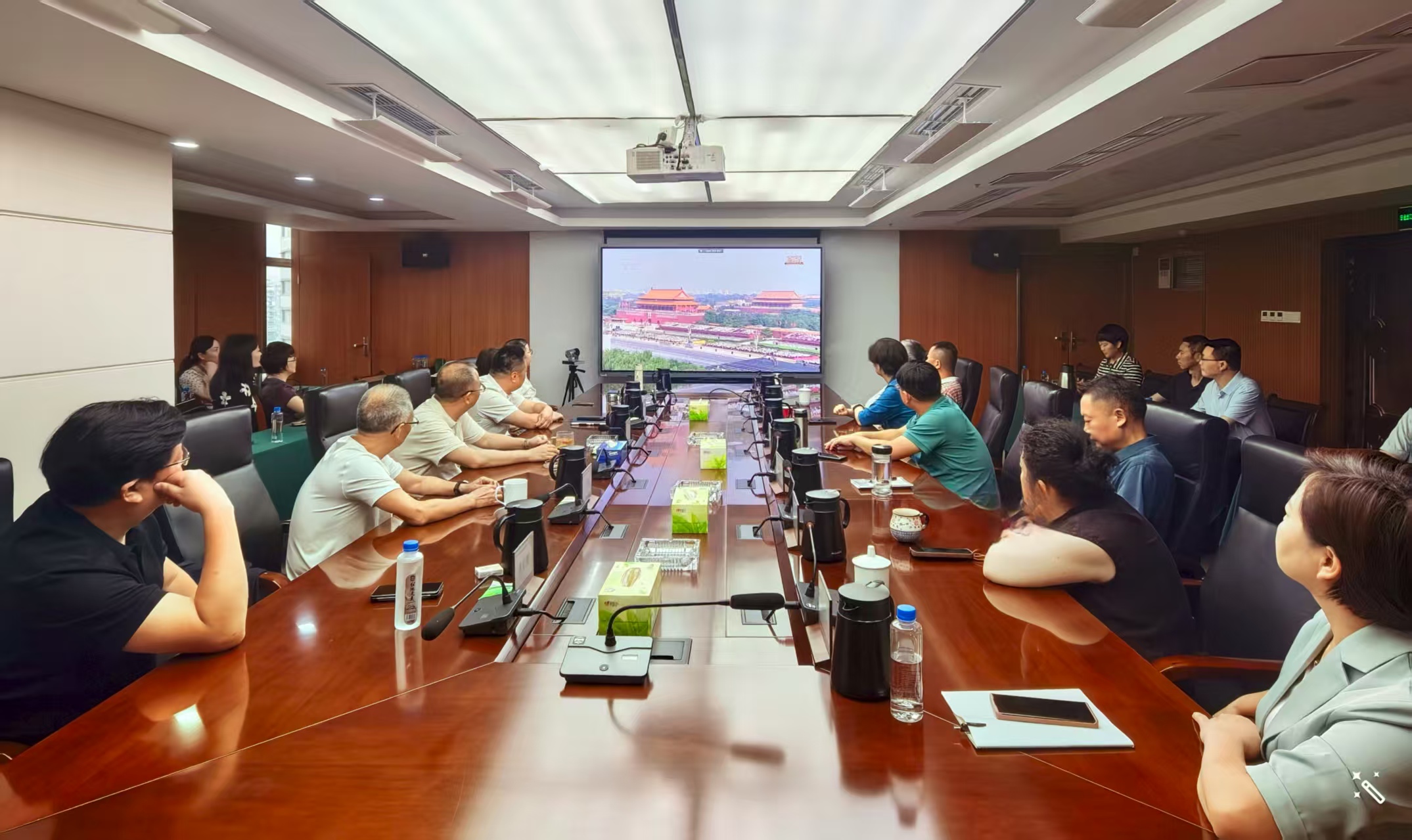 市农投集团全体党员和干部职工收看中国人民抗日战争暨世界反法西斯战争胜利80周年大会